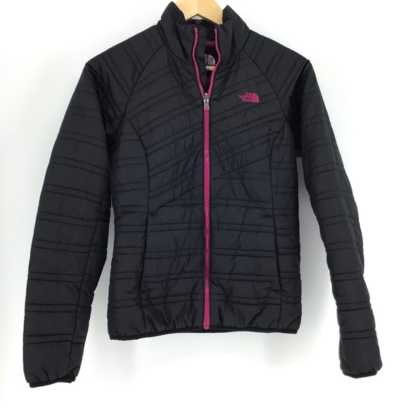 The North Face Jackets & Blazers - The North Face Black Pink Quilted Full Zip Jacket